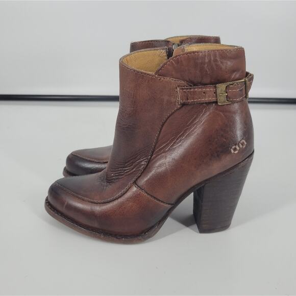 Bed Stu Brown Distressed Heeled Isla Booties 7 - Picture 4 of 14